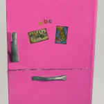 Altered art vintage refrigerator recipe holder by Paper Calliope