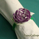 Make colorful flower napkin rings from paper bags