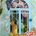 Pink rabbit noses and roses abound in this tunnel book–but be careful, not all bunnies you meet are sugary sweet