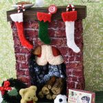 Miniature Santa heads up the chimney on Christmas Eve Miniature Santa heads up the chimney on Christmas Eve