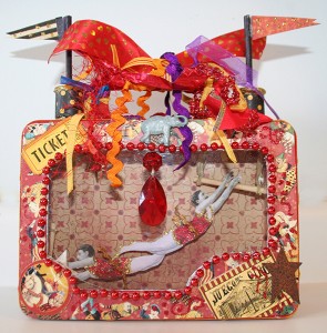 Altered Art Circus Trapeze Tin by Betsy Skagen
