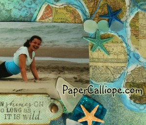 Beach Wild is Beautiful Mixed Media-close up--by Paper Calliope