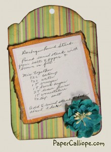 Retro Refrigerator Recipe Tag--by Paper Calliope--Recipe